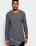 Ribbed Jumper with Front Zip Detail